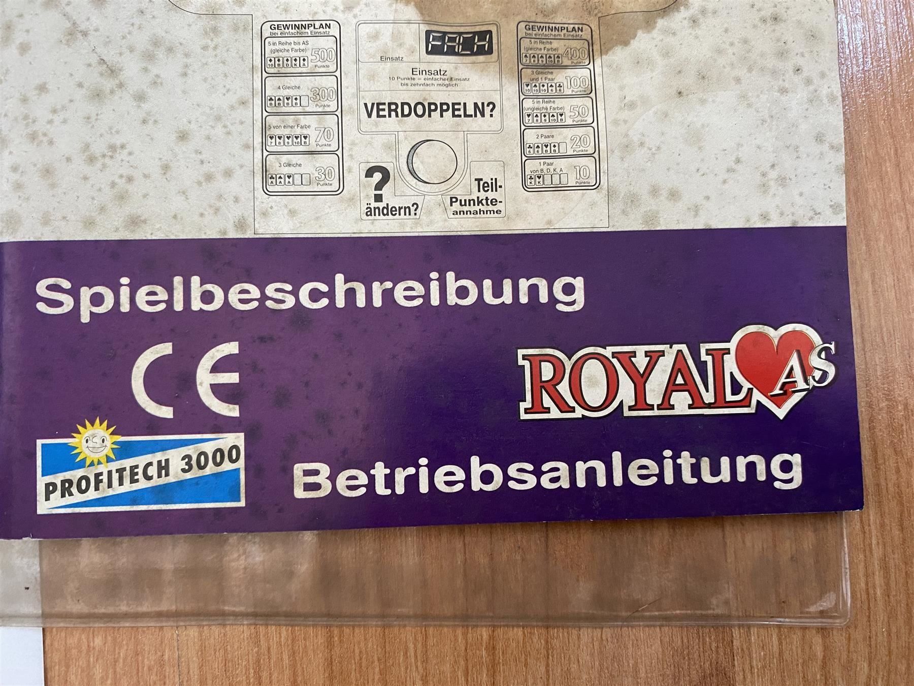Flipper: Original Handbuch "Royal As" Geldspieler – Usato da St.Gallen venduto da kingsamas 1