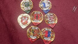 7 Kaffeerahmdeckeli Wappen gold