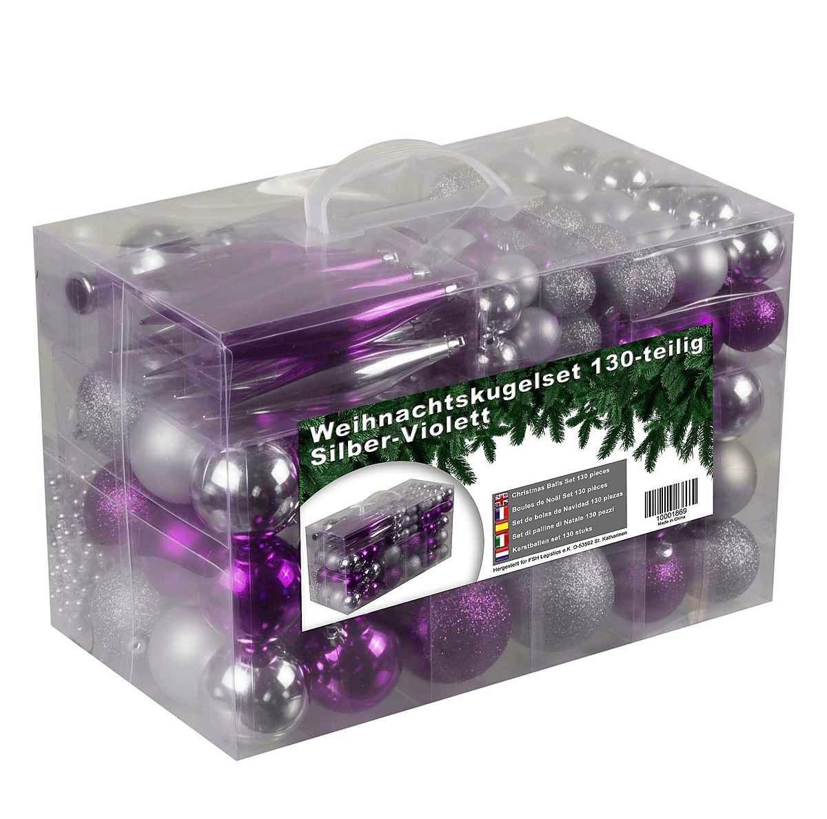 Tutte le decorazioni: Riesen Weihnachtskugelset 130 tlg Silber/Violett – Nuovo e nell'imballaggio originale da Basel venduto da Seifehuesli 4