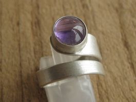 Designer Amethyst Ring Silber 999 + MP Gr. 59 / 7.44 g