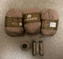 6 x 50 g beiges Kaschmirgarn