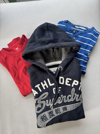 3er Set: Superdry Hoodie, Shirt/Pullover, Gr. 134/140
