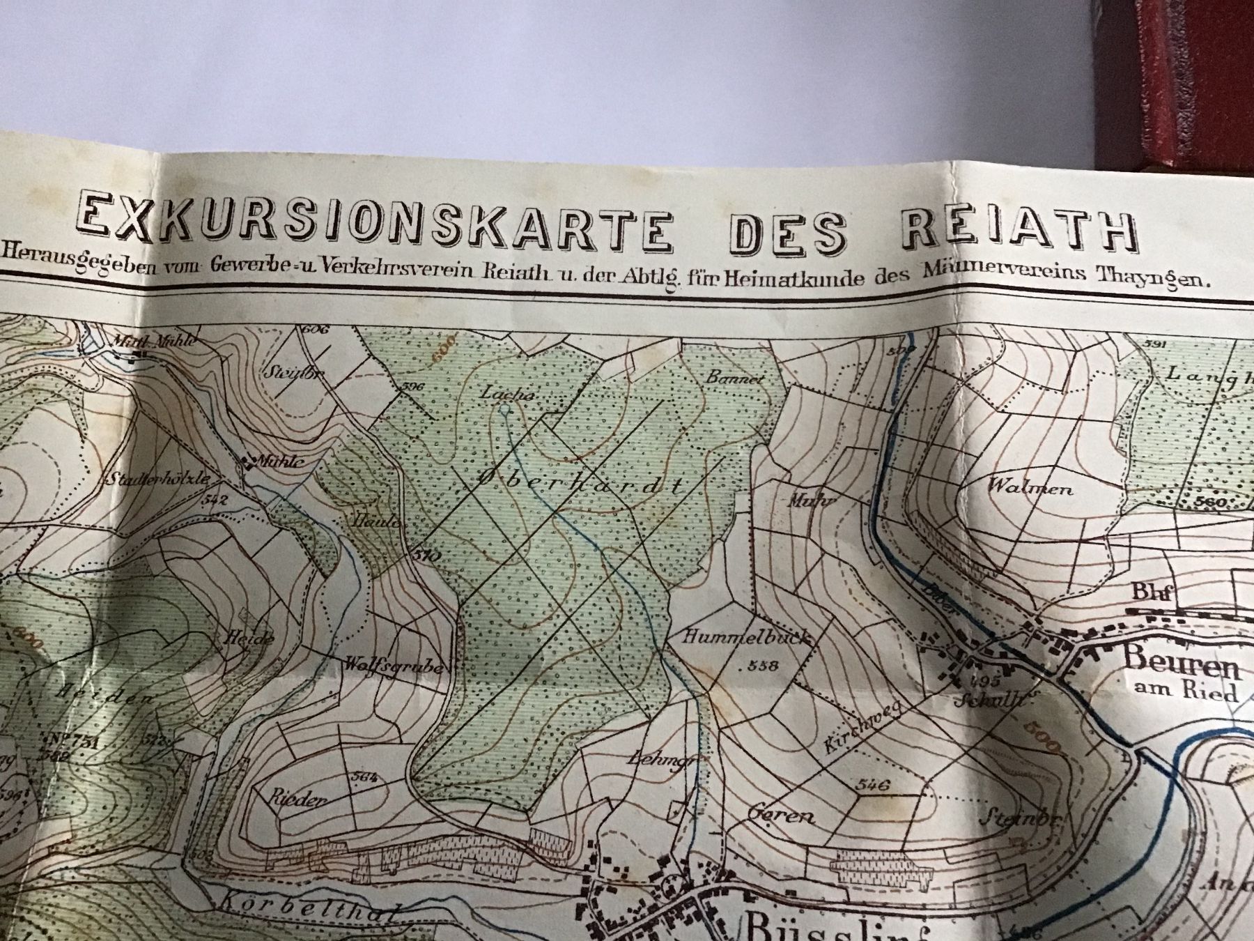 Landkarten & Atlanten: Exkursionskarte Reiat, 1920 – Gebraucht aus Rüti ZH von Phaeton10