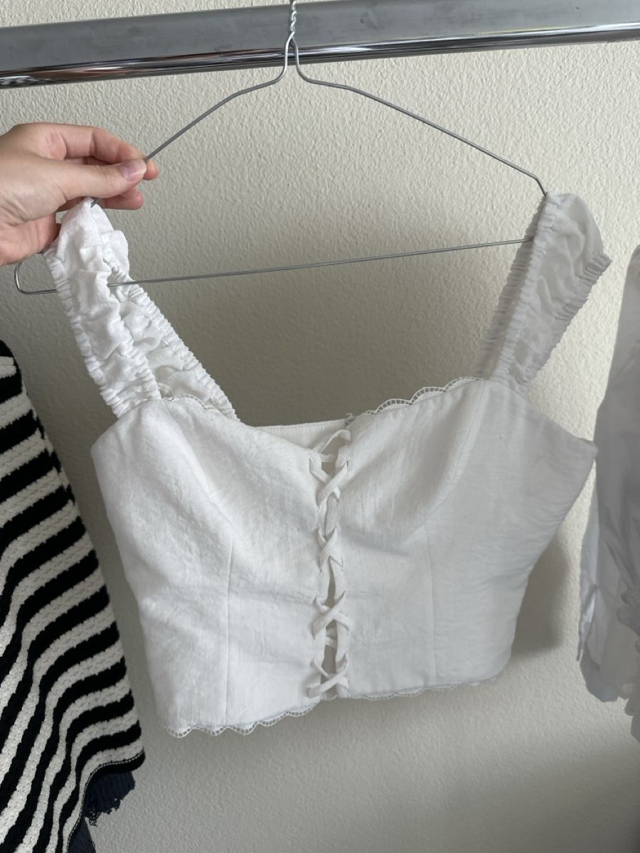 Tops: Sovaye Korsett Top Weiss Groesse M 100% Polyester – Gebraucht aus Zug von a.marryl