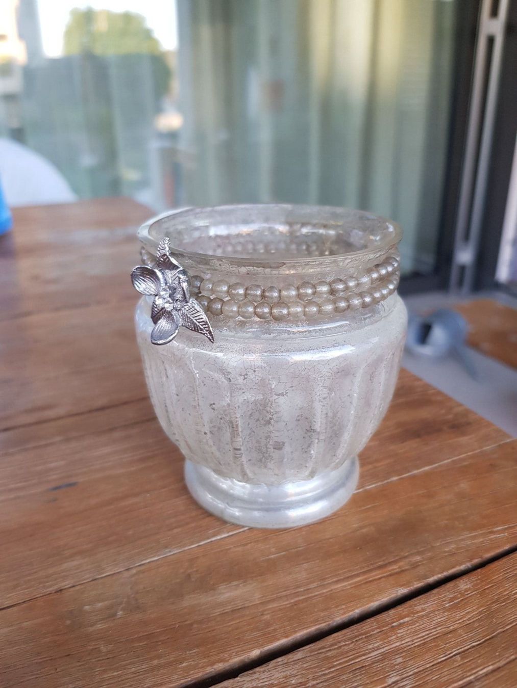 Glasi Hergiswil Portacandele: Shabby Chic Teelichthalter – Usato da Eschenbach SG venduto da SanFranciscoCalifornia 1