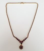 Vintage Collier / Halskette mit roten steinen evtl Granaten