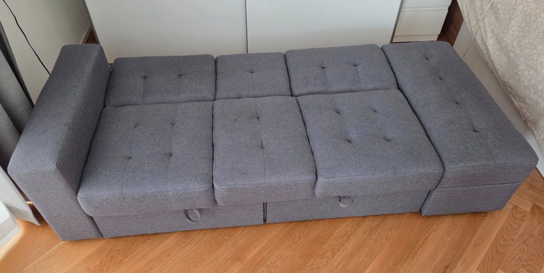 Divani: Schlafsofa grau mit Bettkasten und Ottomane – Usato da Horgen venduto da qui_c8w2 2