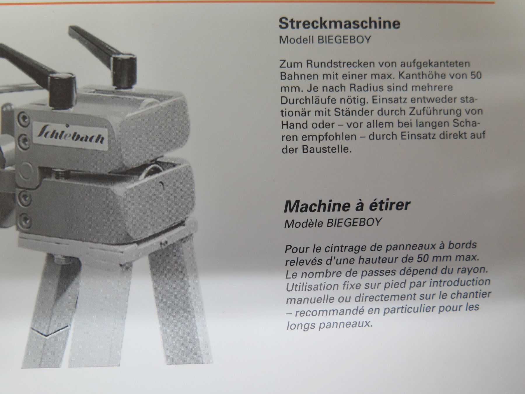 Tutte le macchine: Blech Streckmaschine Schlebach Mod. Biegeboy – Usato da Rümligen venduto da StefanDerendinger 7