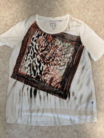 Sommerliches Damen T-Shirt mit speziellem Muster, Gr. 44
