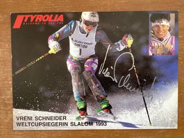 AK Vreni Schneider, Weltcupsiegerin 1993 mit Autogramm