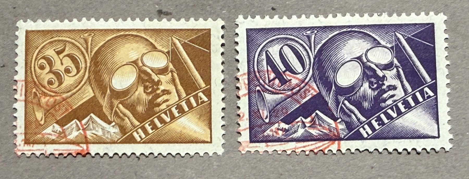 Alle Briefmarken: F6 + 7 Roter Stempel Zeppelin  SBK 185.- – Gebraucht aus Steinhausen von yukon26