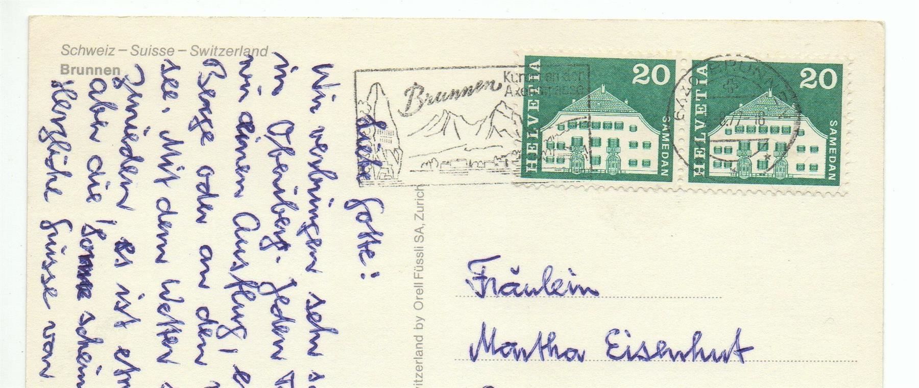 Cartes postales: BRUNNEN Hotels, Bus, Auto, Dampfschiff – D'occasion à Jona par philajona 1