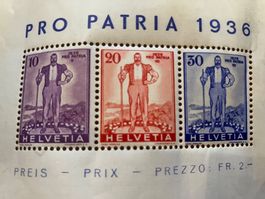 Pro Patria 1936 Briefmarken Satz komplett,Top Zustand!