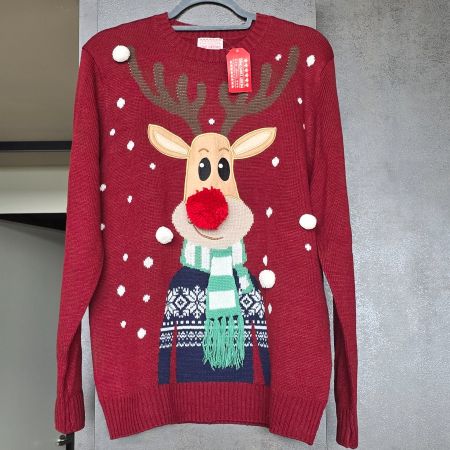 🐸 WEIHNACHTSPULLOVER RUDOLF RENTIER UGLY JUMPER Gr M SÜSS!