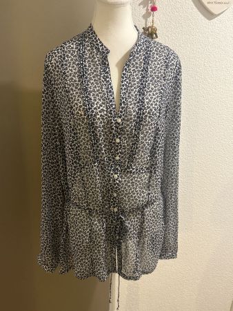 Damen Langarmbluse schwarz/ecru von Maddison Gr. 42