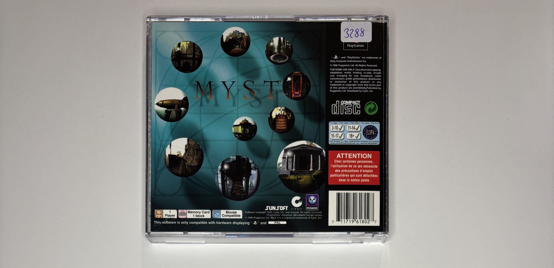 Sony Giochi: PS1 - Myst – Usato da Allschwil venduto da Bullach 2