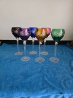 6 farbige Weingläser