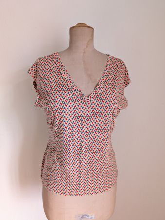 King Louie Top Beige gemustert M