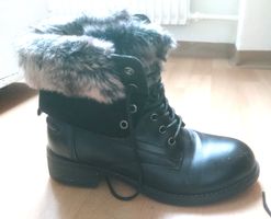 Stiefeletten schwarz Landrover mit Kunstpelzbesatz Gr 39