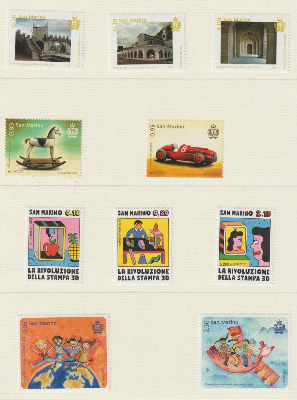 Tous les timbres: San Marino 2015 feuillets neufs MNH – Neuf avec emballage d'origine à Crans-Montana par kira56 3