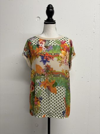 Sommermann Shirt Gr. 40 Print beige bunt Viskose
