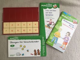 Mini Lük Kontrollgerät und 3 Übungsbücher für Vorschulkinder