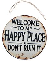 WELCOME TO MY HAPPY PLACE - Holzschild  (neu/OVP)