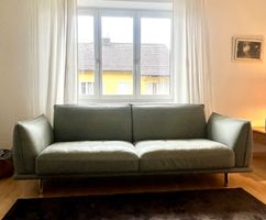 Ledersofa -  Couch von WK -Wohnen,  grün, salbeigrün