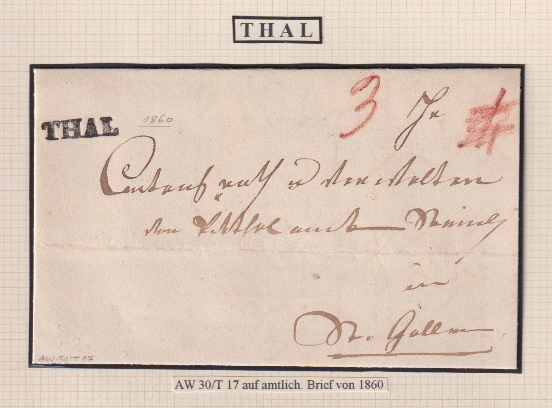Alle Briefmarken: THAL Wunderschöner Brief !! – Gebraucht aus Bibern SH von Heinibuehrer