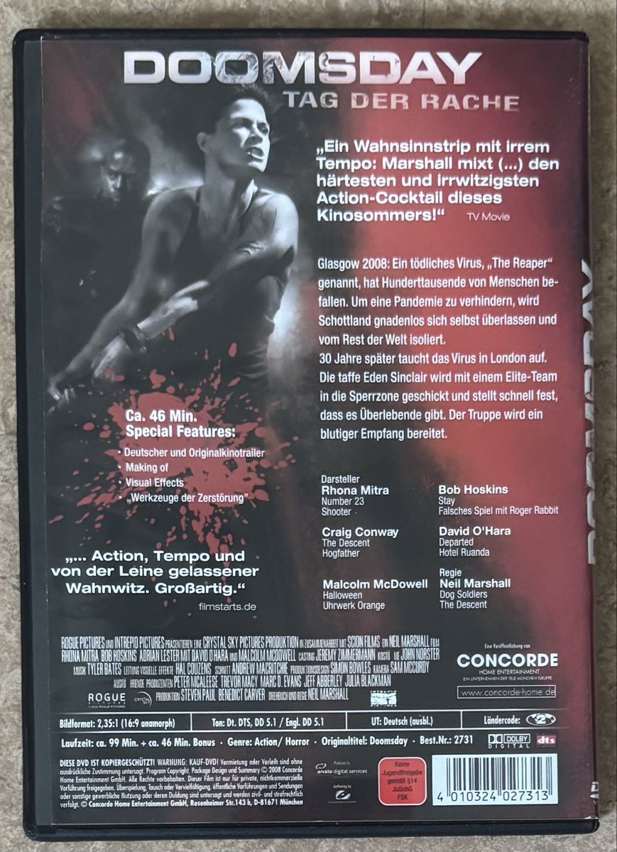 Tutti i DVDs: DOOMSDAY TAG DER RACHE – Nuovo (secondo la descrizione) da Dietikon venduto da AndreaSch01 1