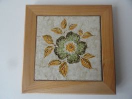 Untersetzer Keramik Holz handgemacht 21x21cm Unikat!