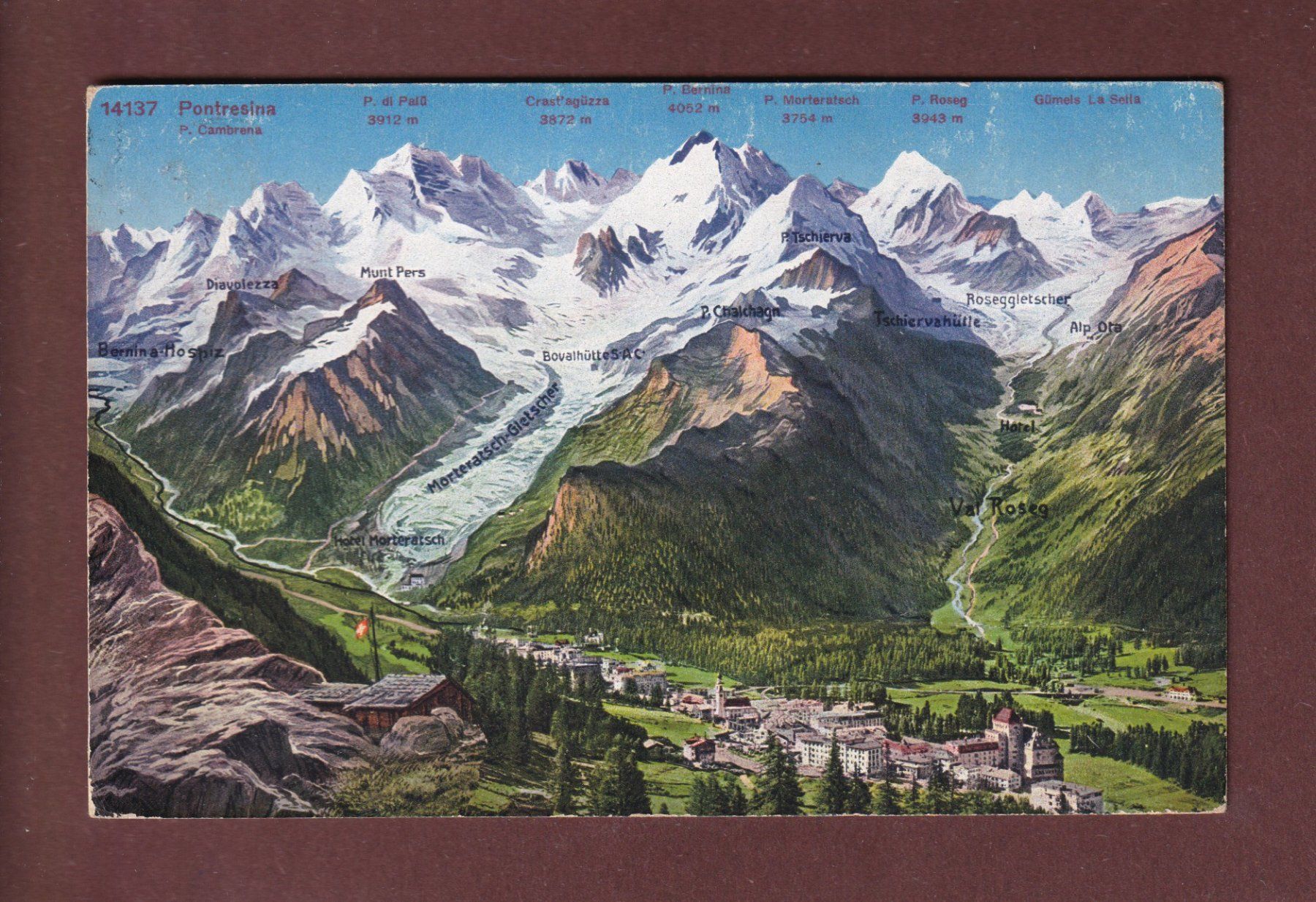 Cartoline postali: PONTRESINA - 1930 – Usato da Pully venduto da nicecards-shop