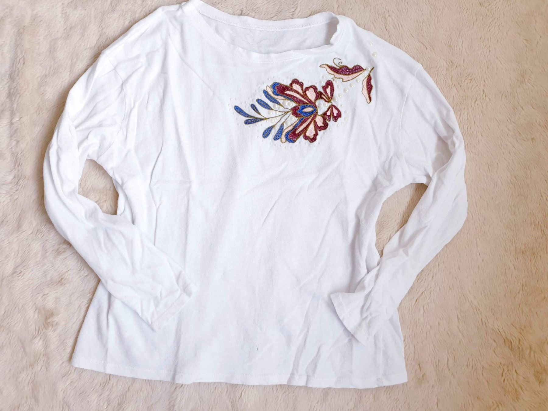 Maglioni & Felpe: VINTAGE SHIRT LANGARM PULLOVER M 38 STICKEREI PULLI TOP – Usato da Elsau venduto da the-colorful-side 7