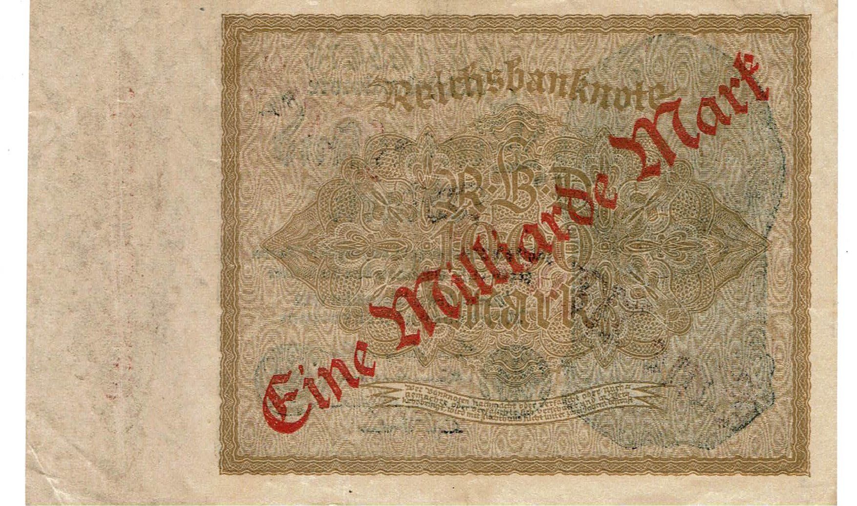 Banconote: Berlin 1 Mrd. Mark 1922 SS+-SS++ Serie 4J – Usato da Steffisburg venduto da ber_8htf 1