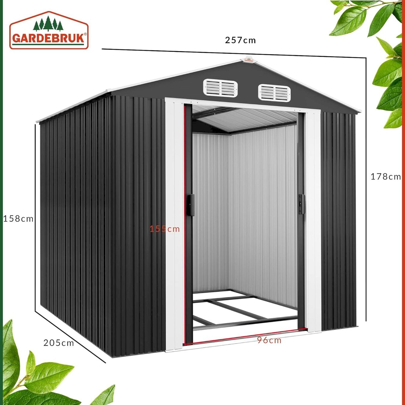 Casette da giardino & serre: GARDEBRUK Gerätehaus Anthrazit – Nuovo e nell'imballaggio originale da Bottighofen venduto da zaap 6