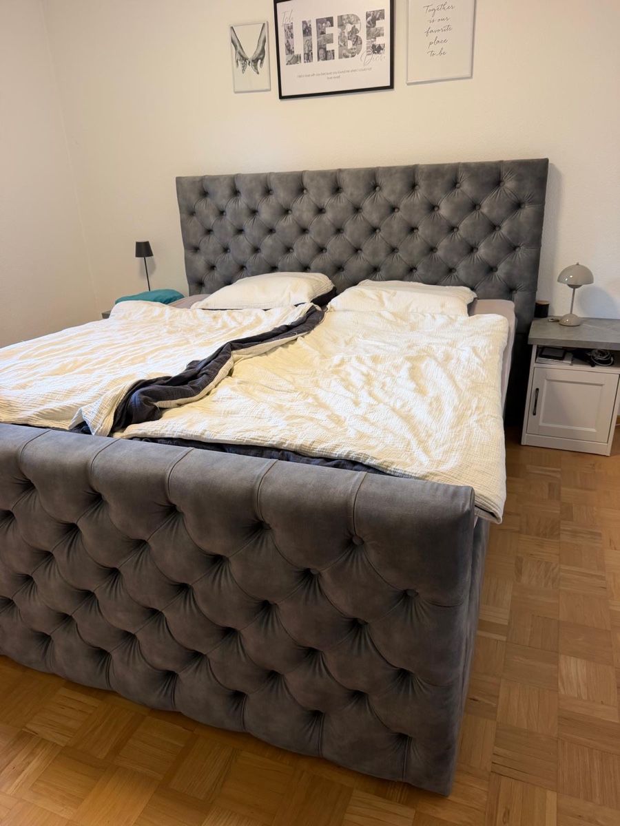 Betten: Boxspringbett 180x200cm Grau – Gebraucht aus Port von Jenny_baertschi 3
