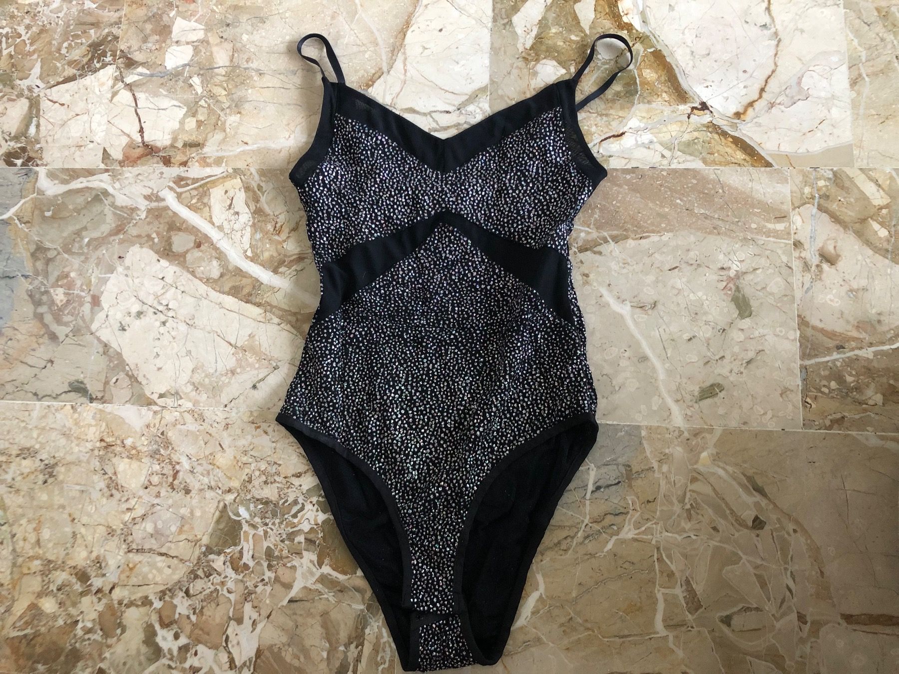 Topshop Top: Topshop Body mit Glitzer 34 XS – Usato da Chiasso venduto da ludi_a6