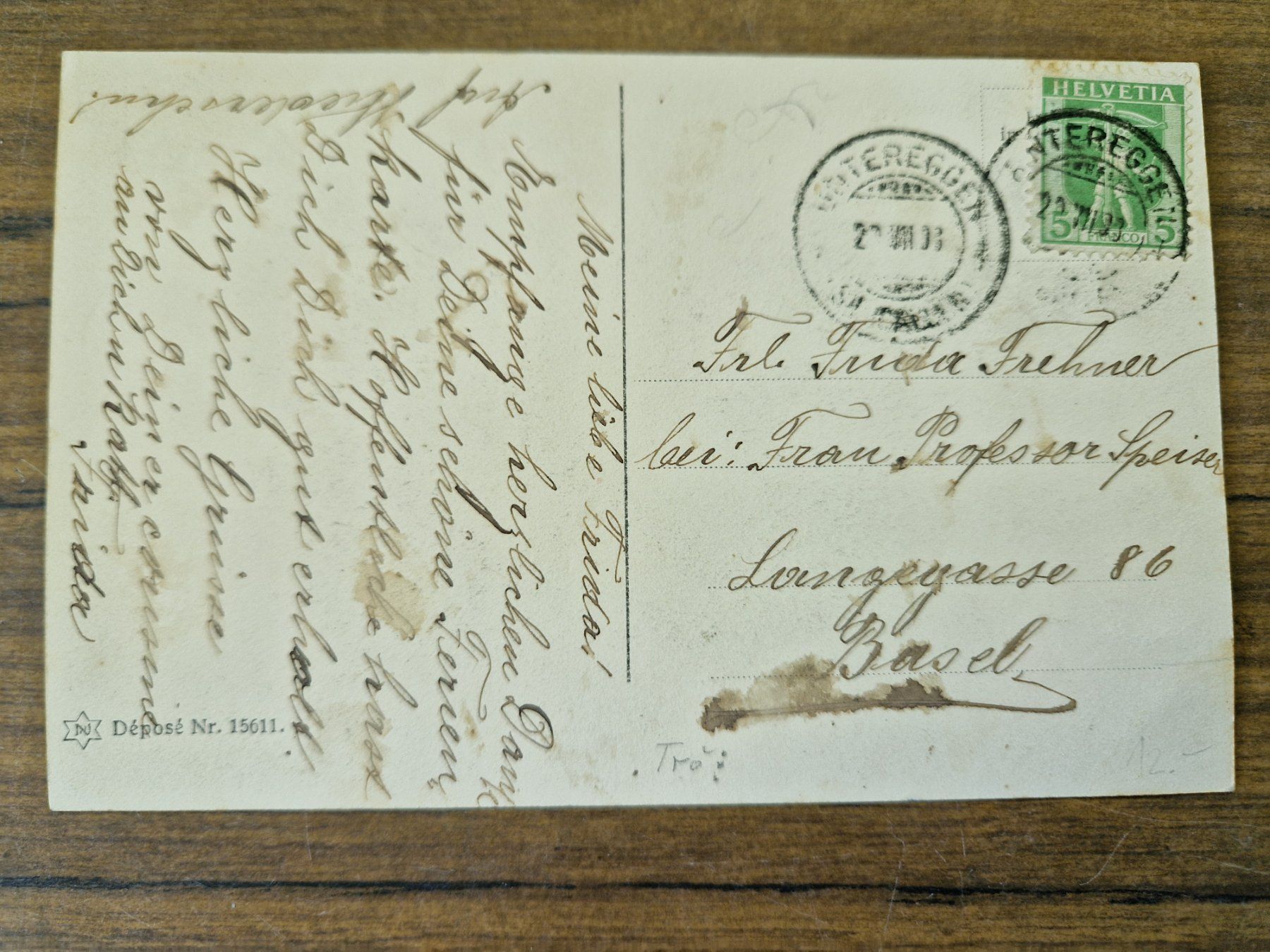 Cartoline postali: antike Ansichtskarte Dame handkoloriert – Usato da Mörschwil venduto da antiksalon21 1