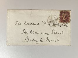 Grossbritannien 1873, 1d Red, Manchester nach Bolton le Moor