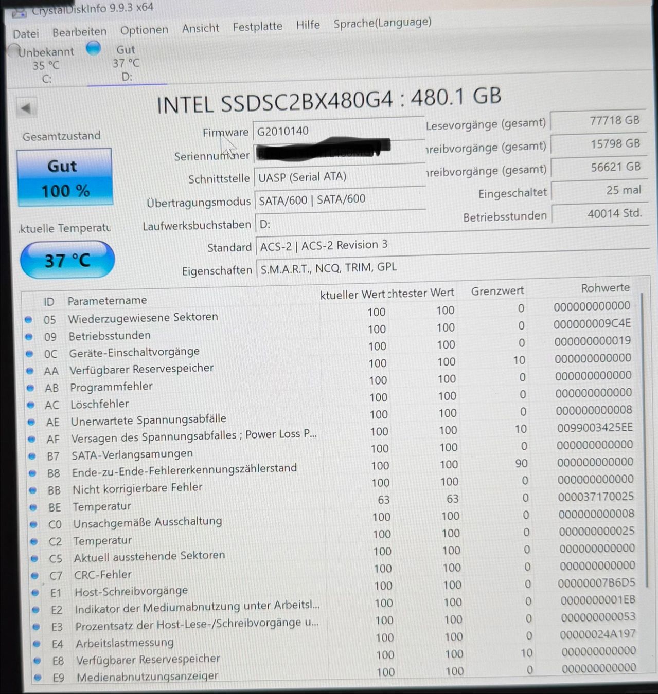 Intel Dischi rigidi: Intel SSD DC S3610 480GB #2 – Usato da Tann venduto da Speedesel 1