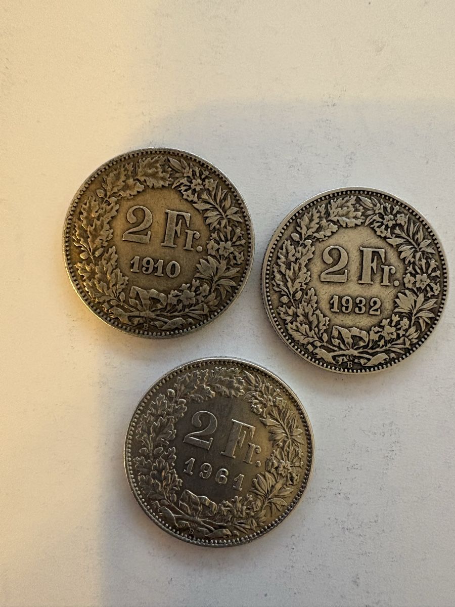 Alle Münzen: 2chf 1961/1910/1932 – Gebraucht aus Murten von Tzaugg 3