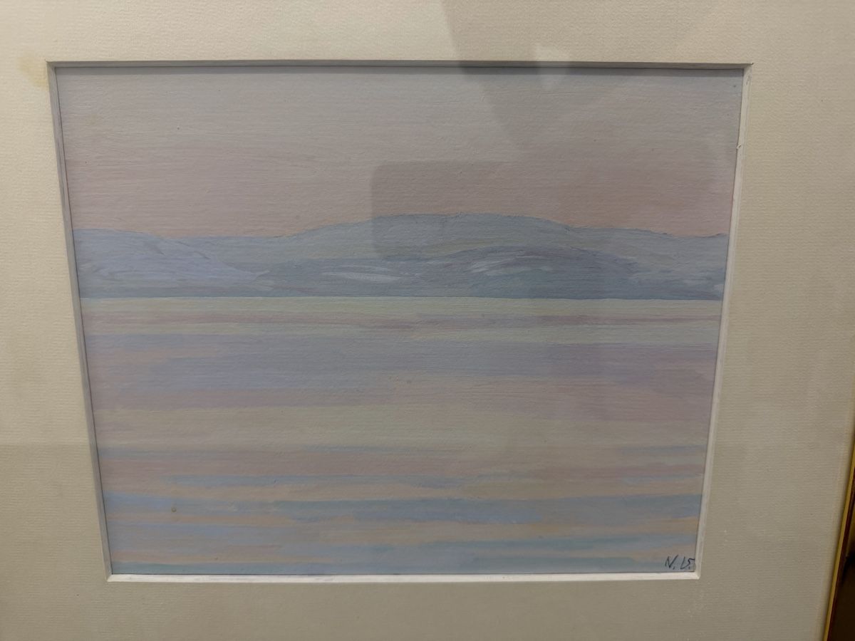 Gemälde: Schweizer Seelandschaft, Bodensee, Monogramm N. V.  – Gebraucht aus Horn von HanSolo. 1