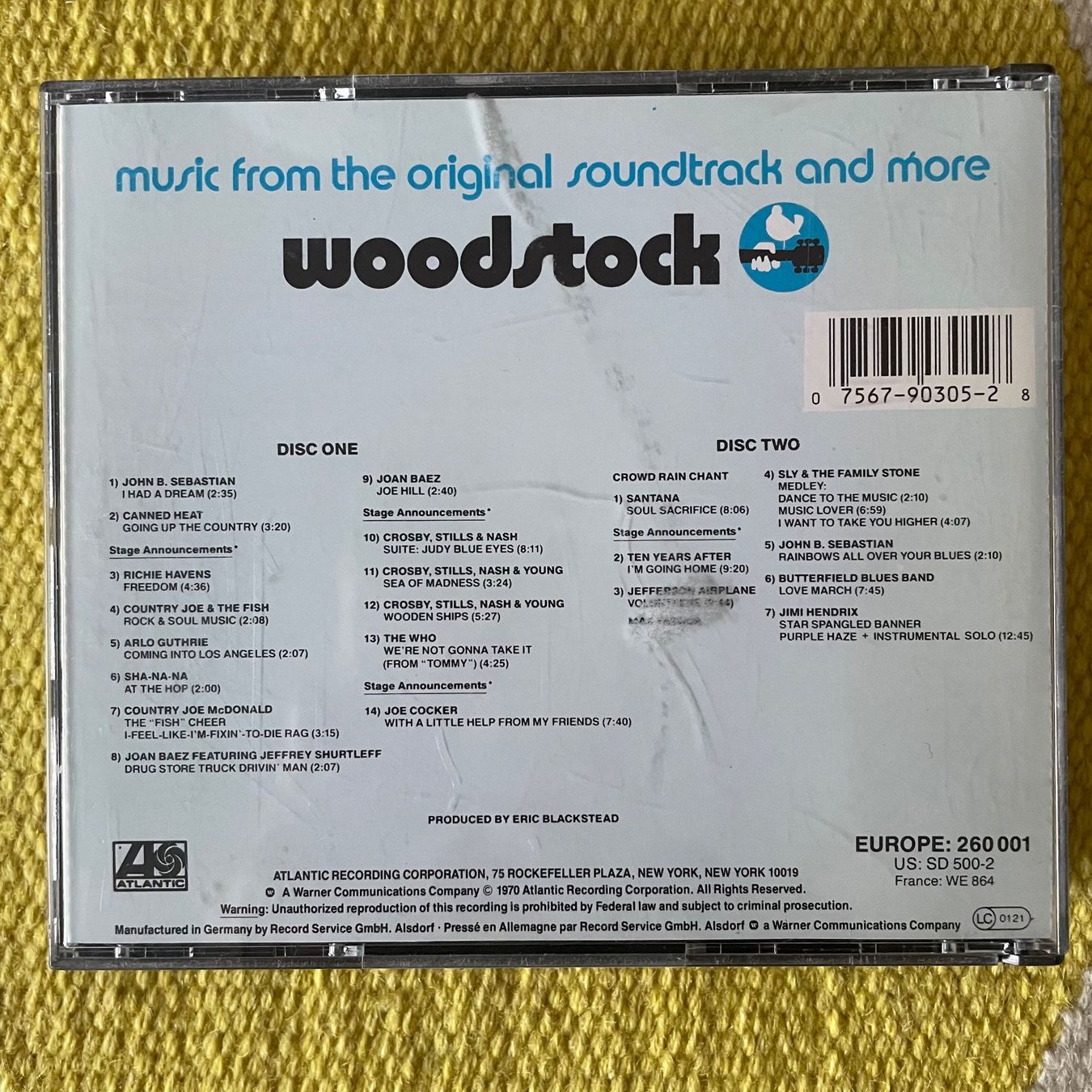 CD: WOODSTOCK-2CD ORIGINAL SOUNDTRACK70 – Usato da Rorschacherberg venduto da CD-Roli 1