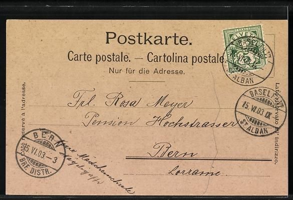 Ansichtskarten: AK Basel, Blick in die Clara-Strasse – Gebraucht aus Berlin von bartko-reher 1