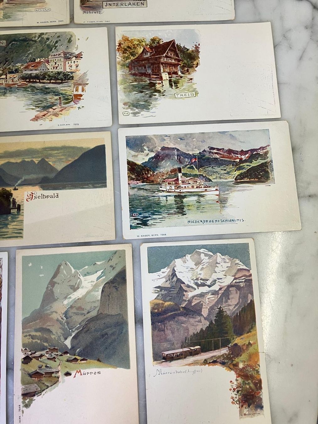 Cartoline postali: AK Chocolats de Villars, k. Emailschild, Postkarten – Usato da Regensdorf venduto da 7ws8 2
