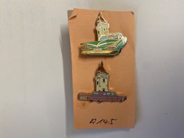 Rare lot de 2 Pins voiture americaine 1959 et tour vintage!