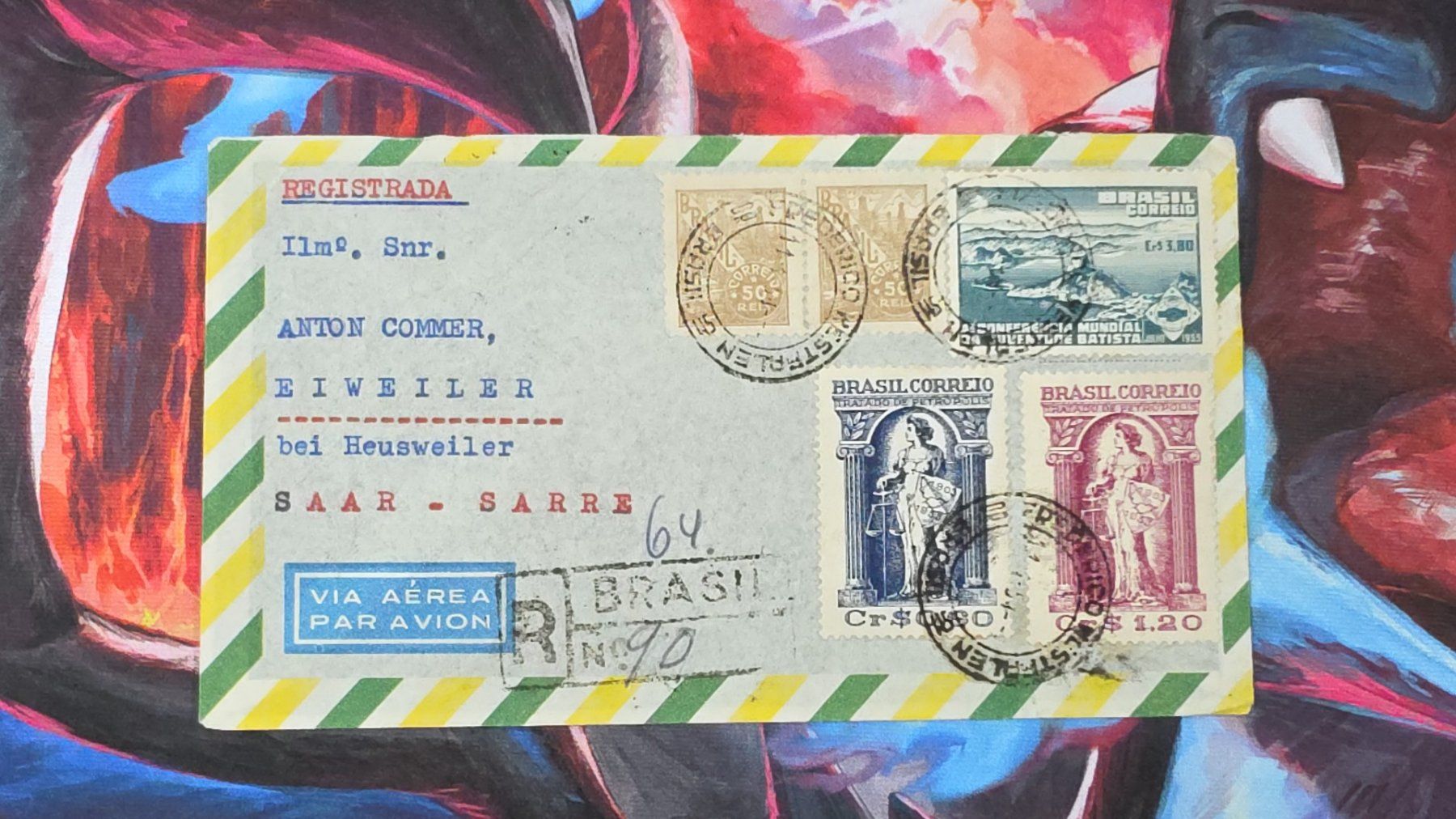 Alle Briefmarken: CL32 Enveloppe + Timbre Brasil 1954 – Gebraucht aus Cousset von Patrick_Collections