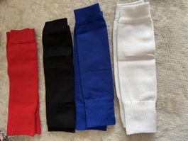 4 Paar Fussball-Stutzen / Sock Sleeves ohne Fussteil – Rot, 