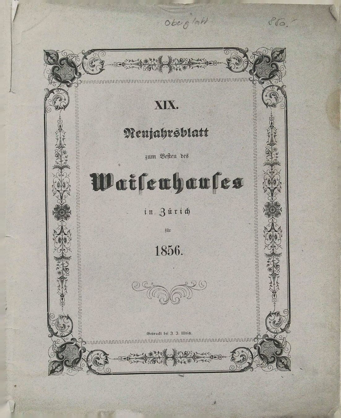 Incisioni: Oberglatt Aquatinta  Neujahrsblatt 1856 – Usato da Rafz venduto da Helvet32 2