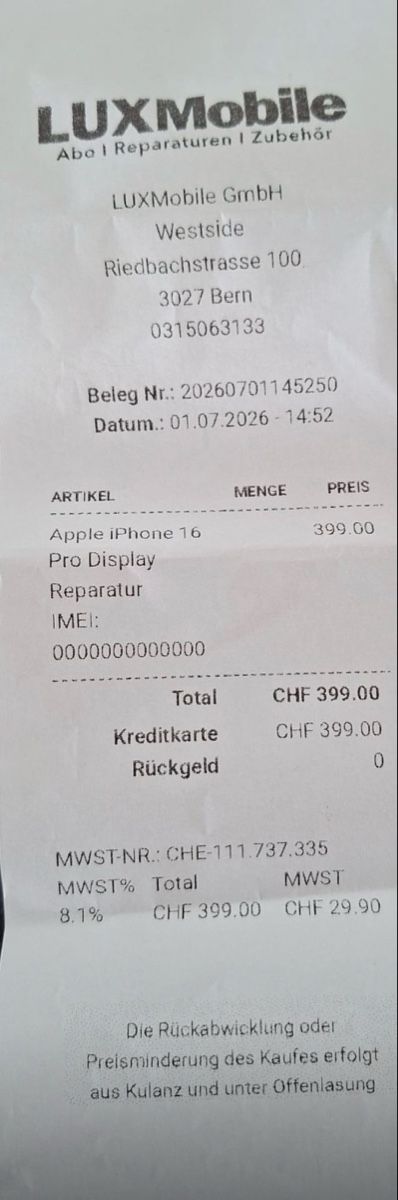 Apple Portables: iPhone 16 Pro, Withe Titanium, 256GB – D'occasion à Neuenegg par CarreraT 9